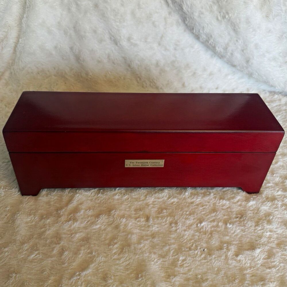 Bradford Authenticated Twentieth Century U.S. Silver Dollar Wooden Display Box